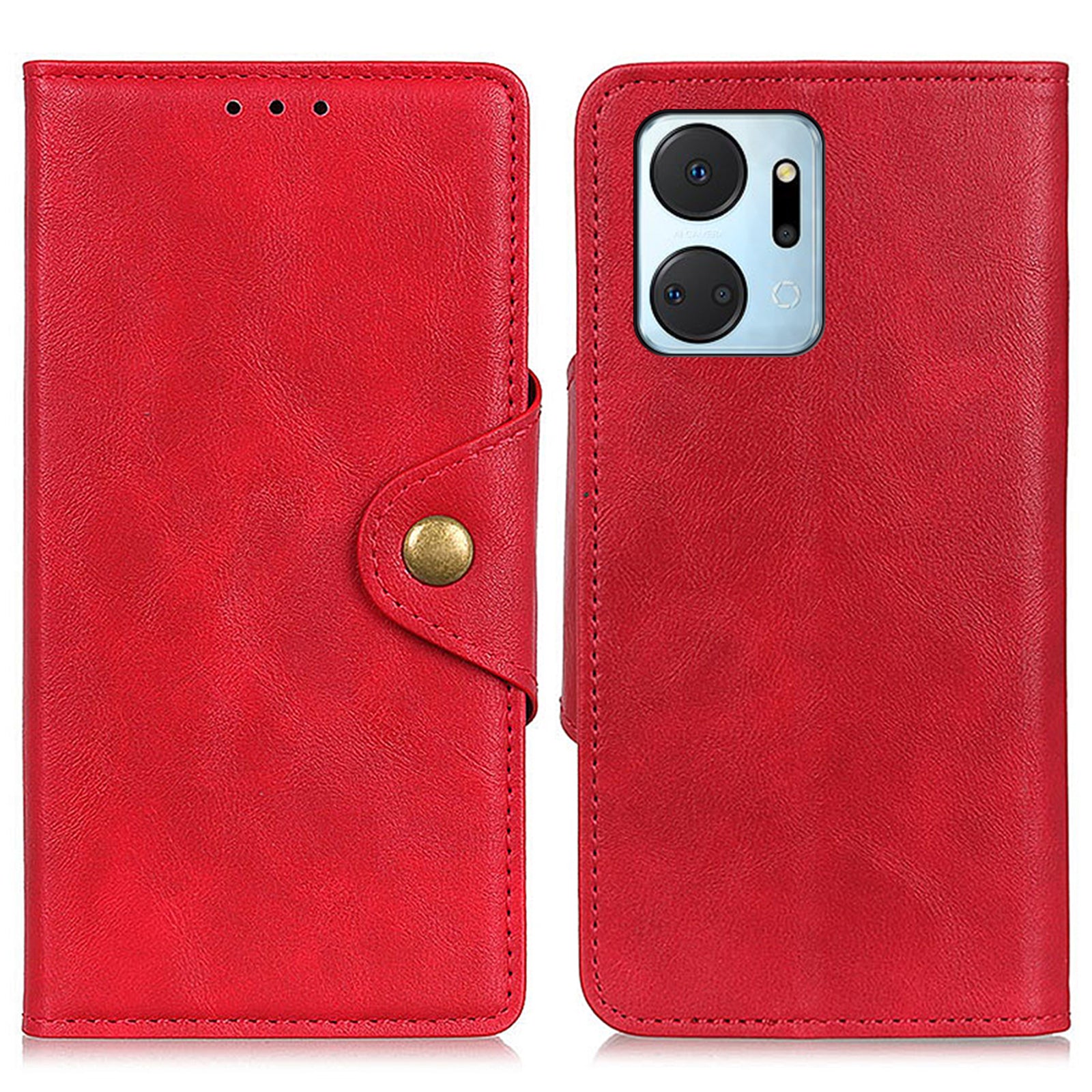 For Honor X7a 5G PU Leather Phone Case Brass Buckle Protective Wallet Stand Cover For Honor X7a 5G PU Leather Phone Case Brass Buckle Protective Wallet Stand Cover